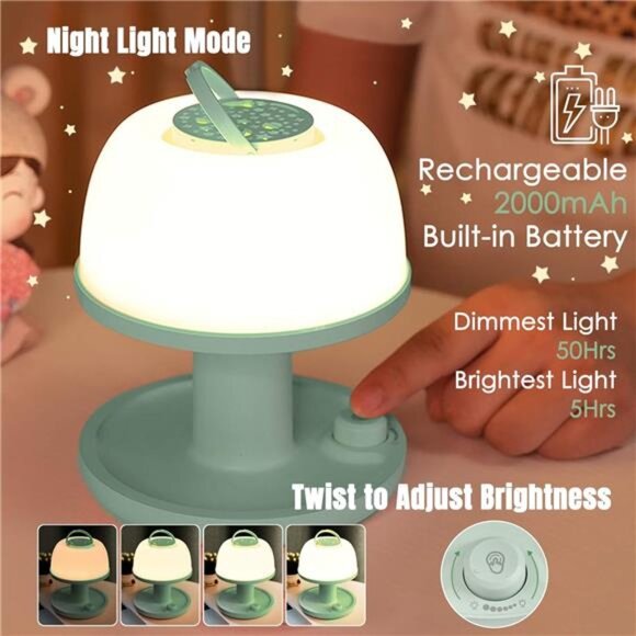 Toddler Night Light Lamp, Dimmable LED Bedside Lamp with Star - Picture 4 of 14